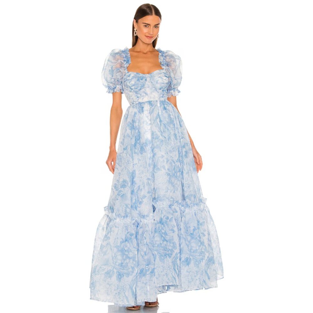 Selkie Light Blue Floral Maxi Dress with ALTERATIONS